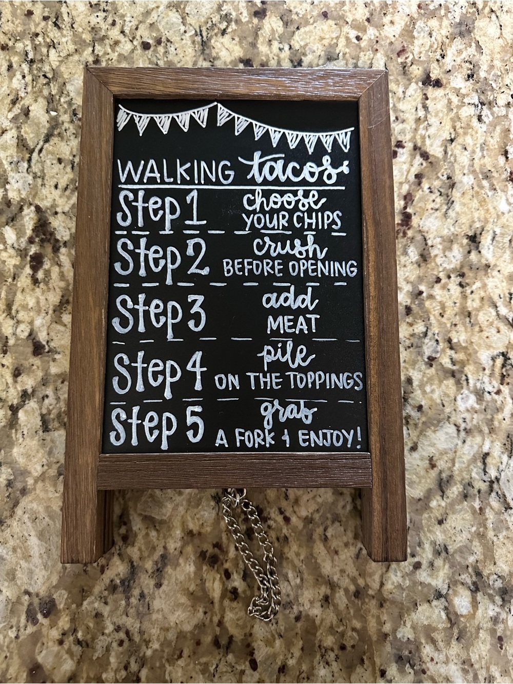 Rustic Brown A Framed Chalkboard Sign- Taco Night